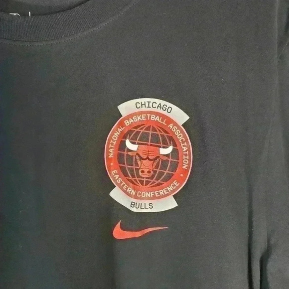 Nike NBA Chicago Bulls DRI-FIT Black Standard Fit T-SHIRT Eastern Conferen Sz Lg - Picture 4 of 8